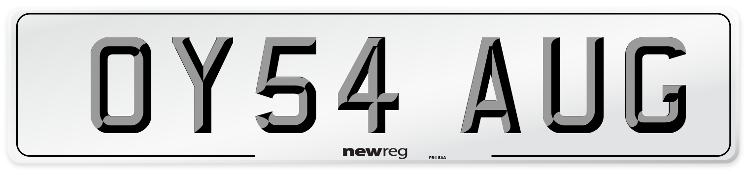 OY54 AUG Number Plate from New Reg